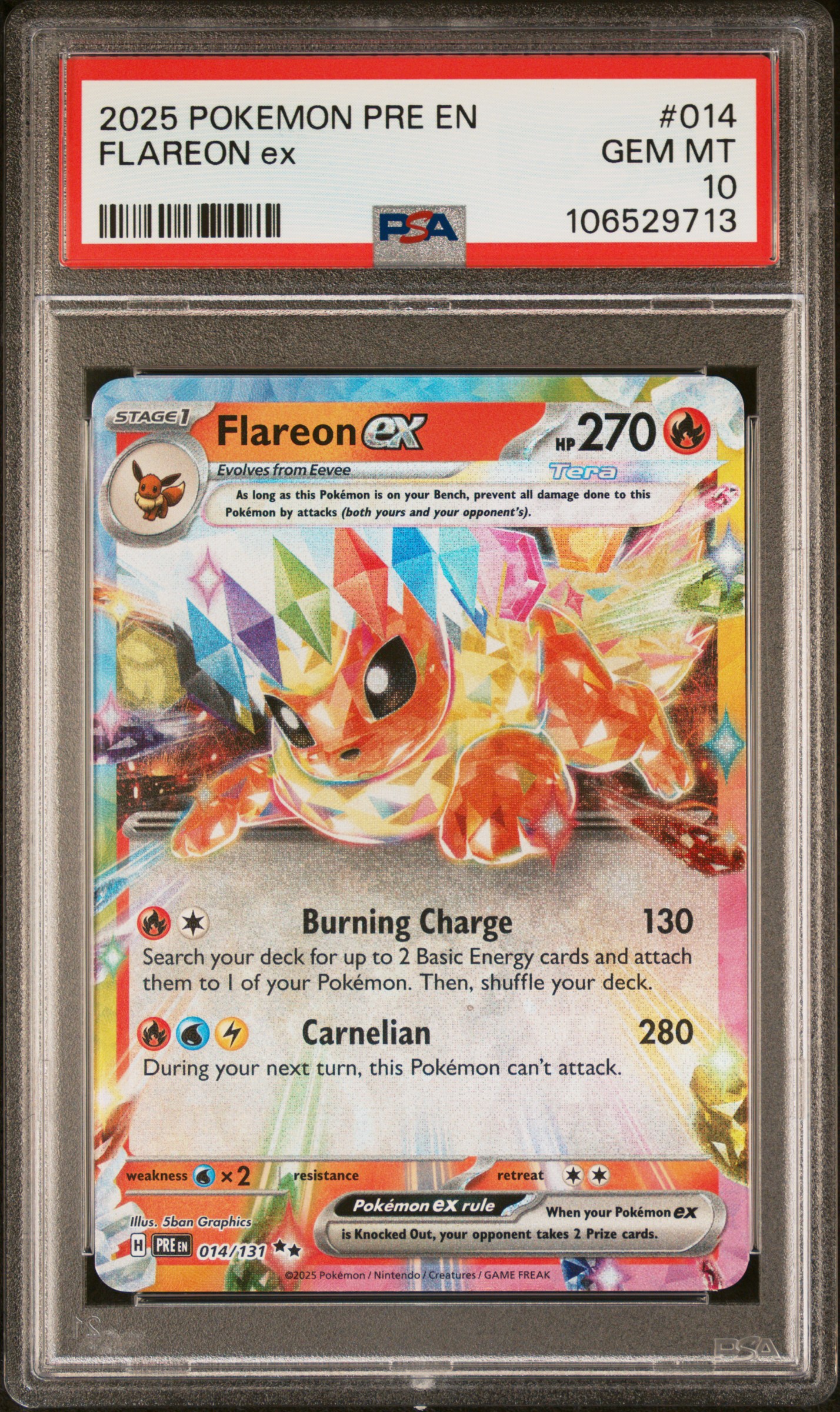 FLAREON ex POKEMON PRE EN-PRISMATIC EVOLUTIONS