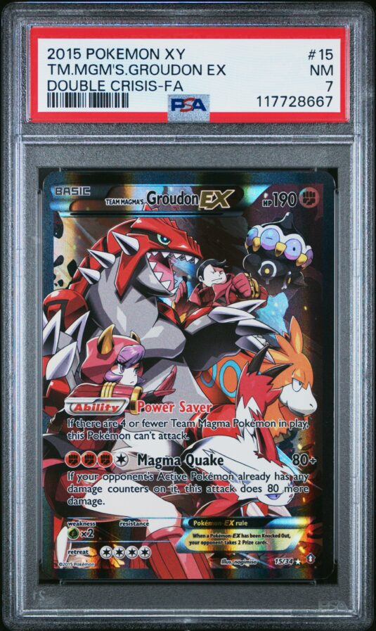 2015 POKEMON XY DOUBLE CRISIS 15 FULL ART/TEAM MAGMA'S GROUDON EX
