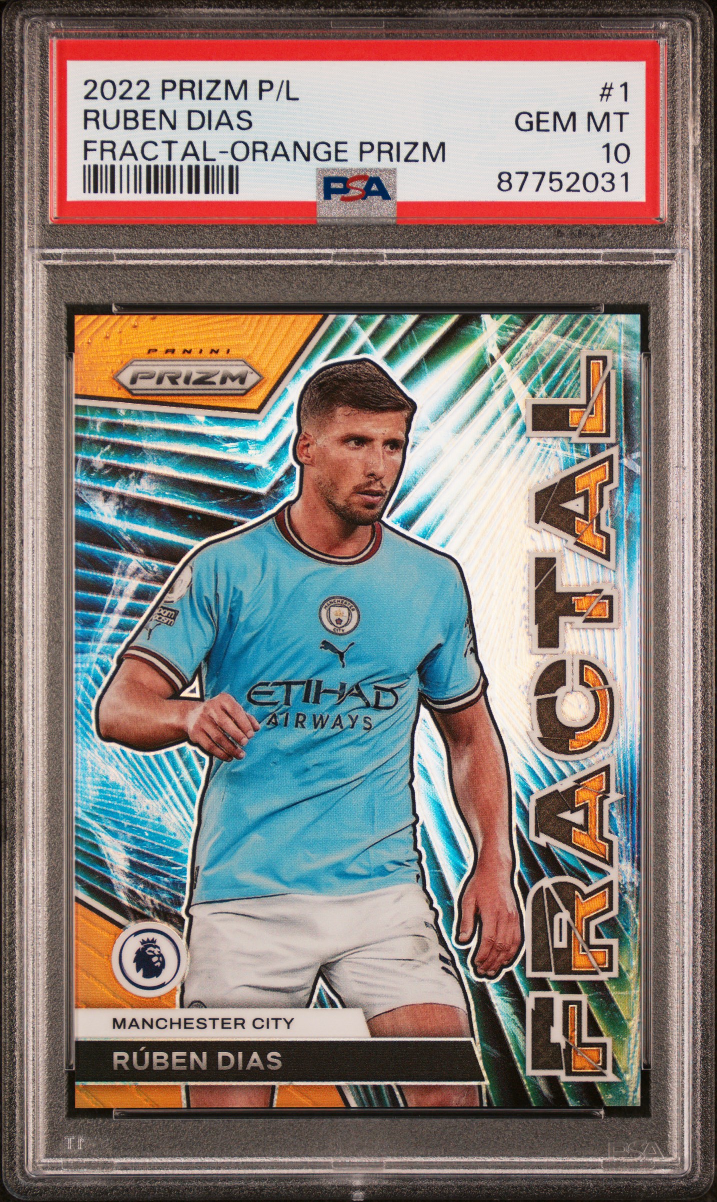 RUBEN DIAS PANINI PRIZM PREMIER LEAGUE FRACTAL