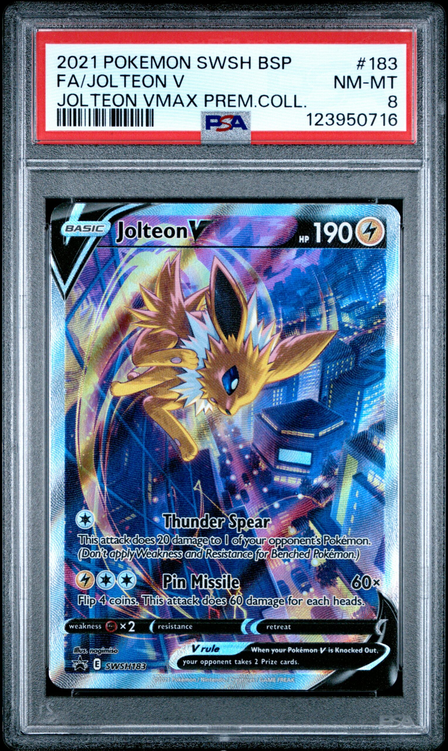 123950716 Front.jpg FA/JOLTEON V POKEMON SWSH BLACK STAR PROMO