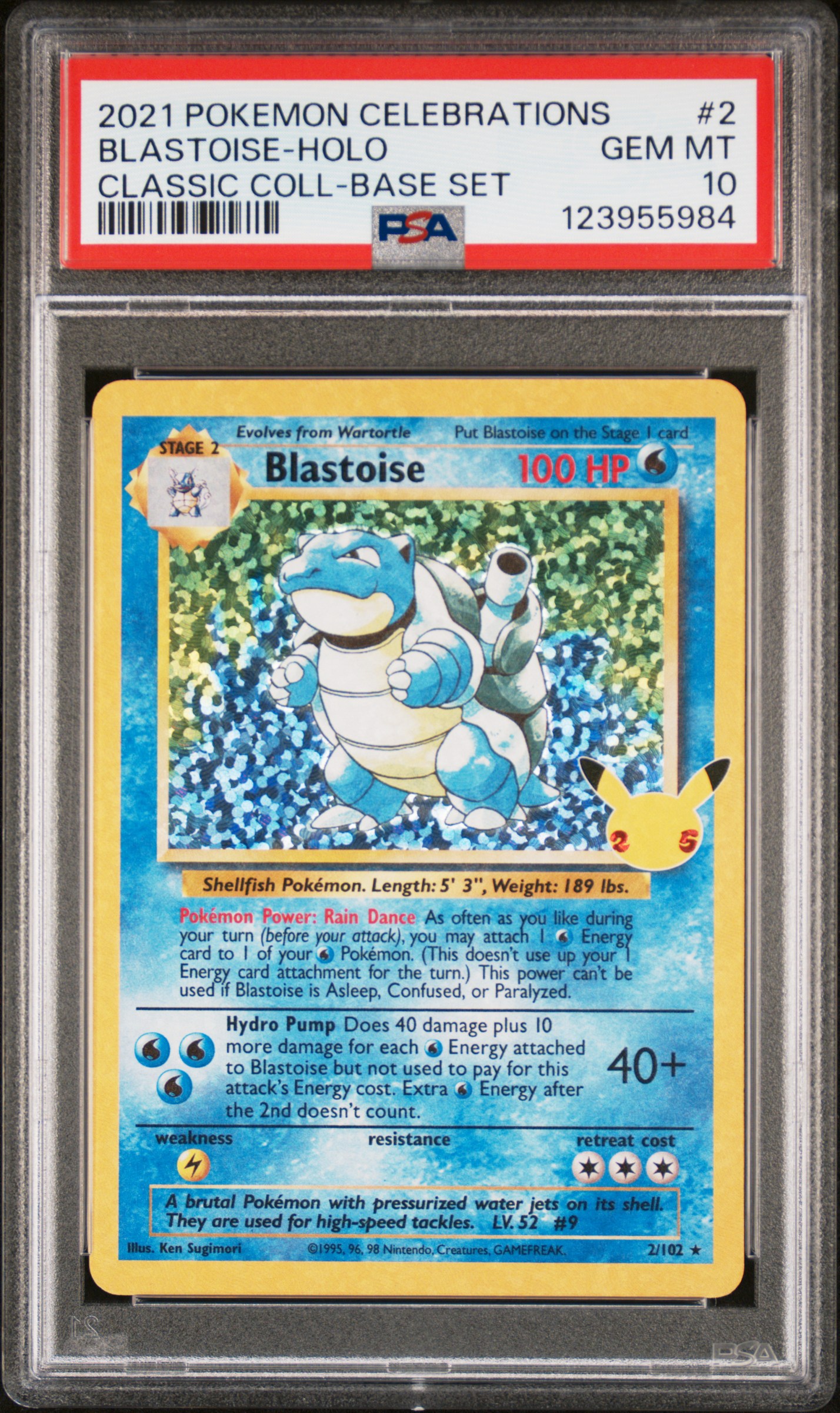 BLASTOISE-HOLO POKEMON CELEBRATIONS CLASSIC COLLECTION