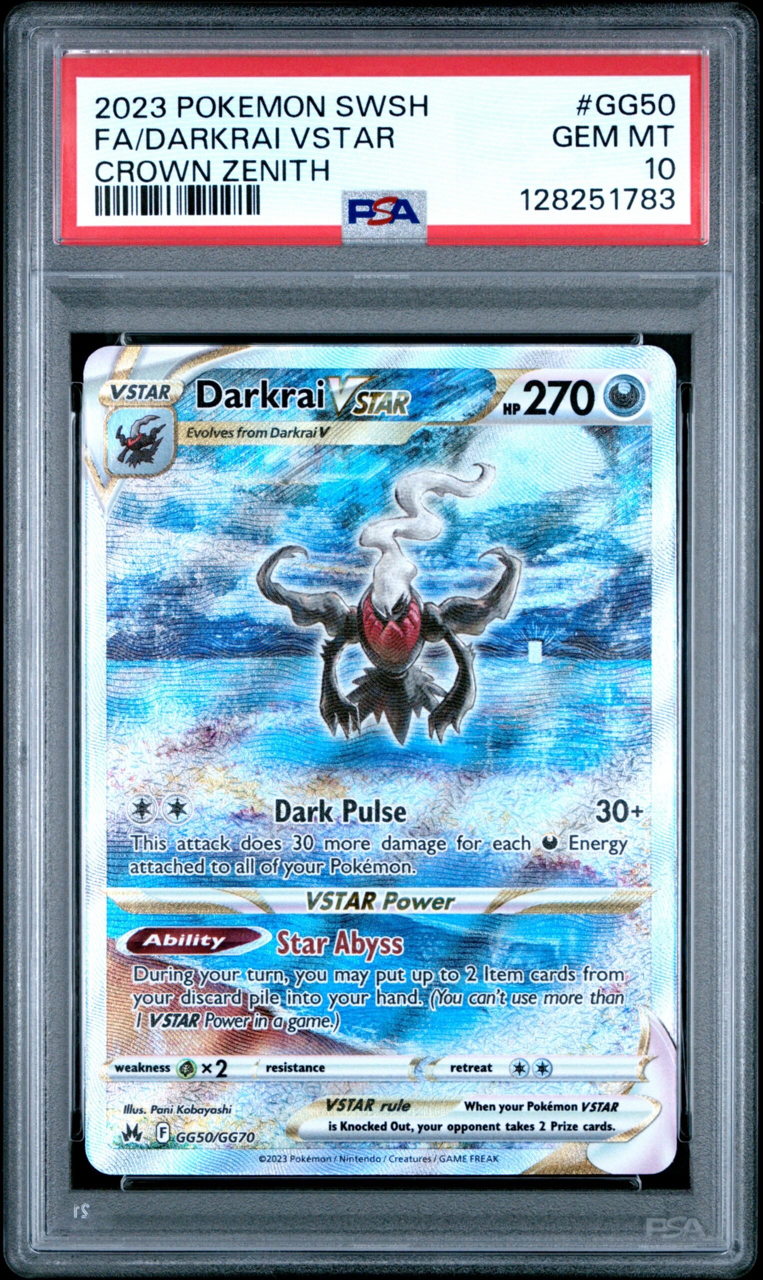 FA/DARKRAI VSTAR POKEMON SWORD AND SHIELD CROWN ZENITH