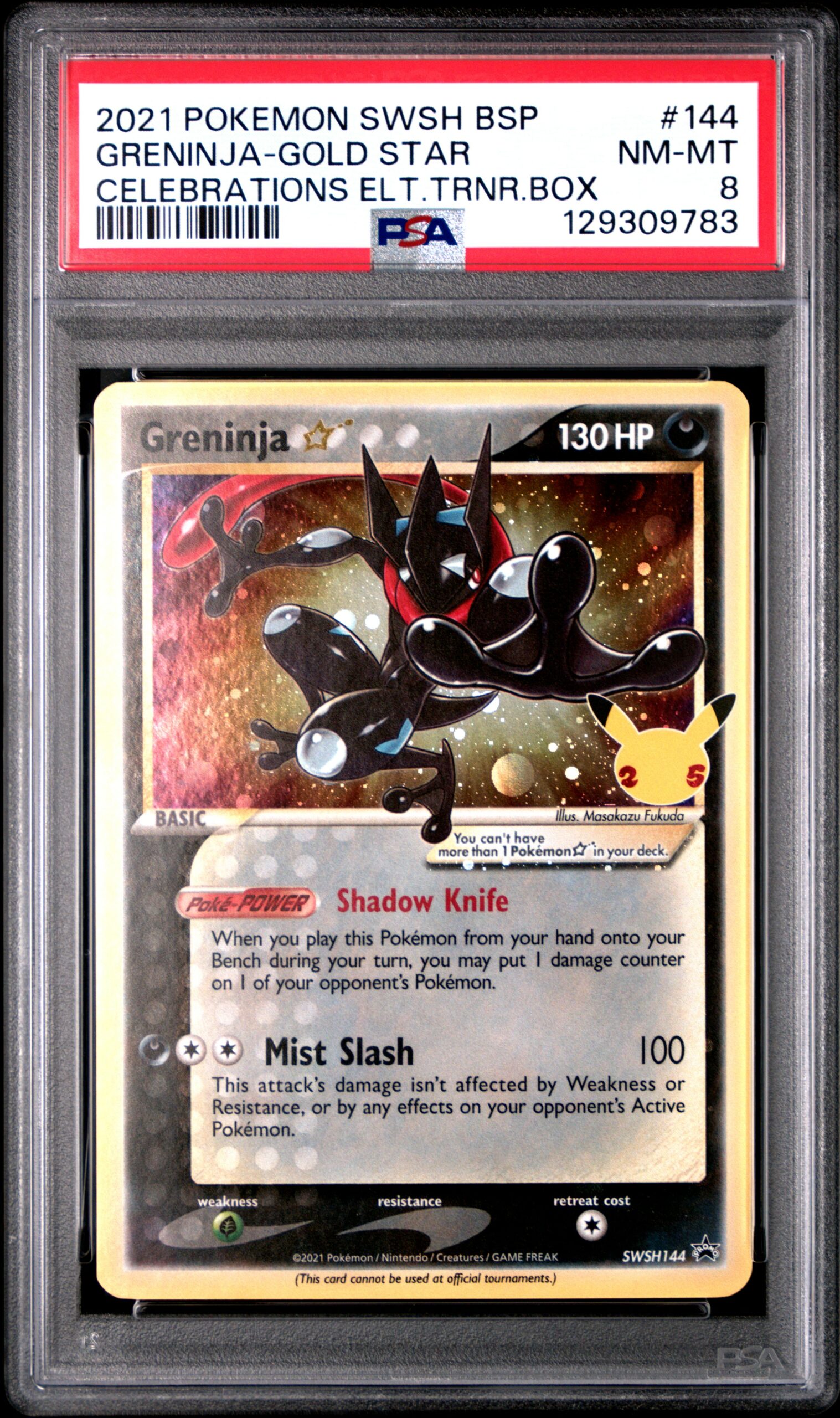 129309783 Front.jpg GRENINJA-GOLD STAR POKEMON SWSH BLACK STAR PROMO