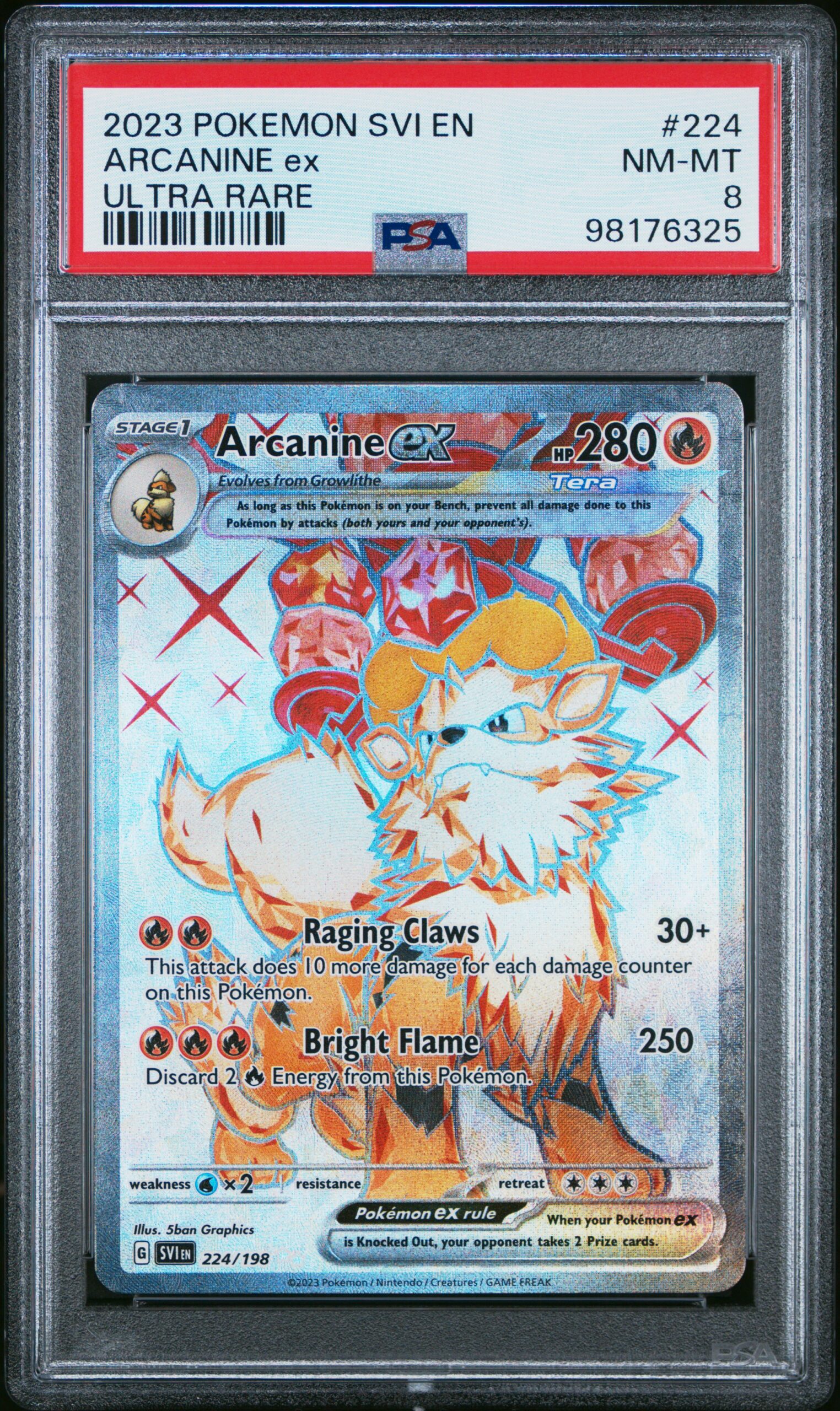 2023 POKEMON SVI EN-SCARLET & VIOLET 224 ARCANINE EX ULTRA RARE