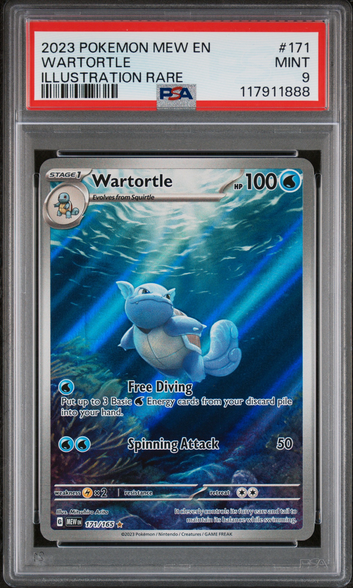 2023 POKEMON MEW EN-151 171 WARTORTLE ILLUSTRATION RARE