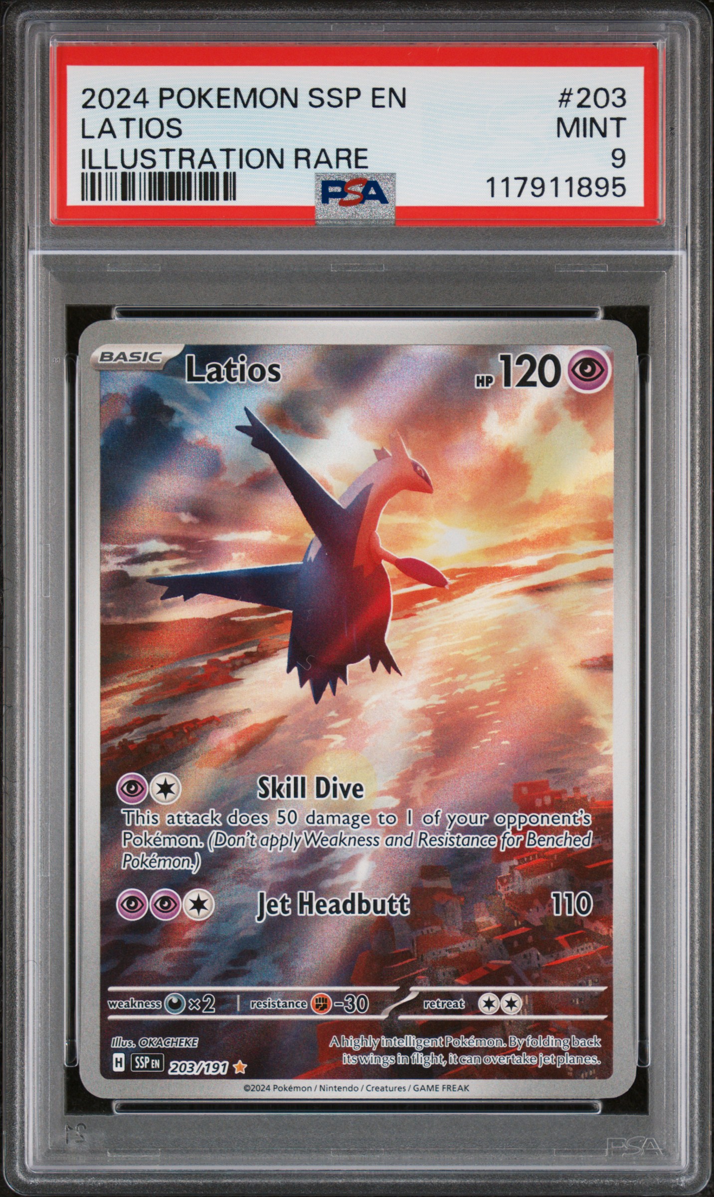 2024 POKEMON SSP EN-SURGING SPARKS 203 LATIOS ILLUSTRATION RARE