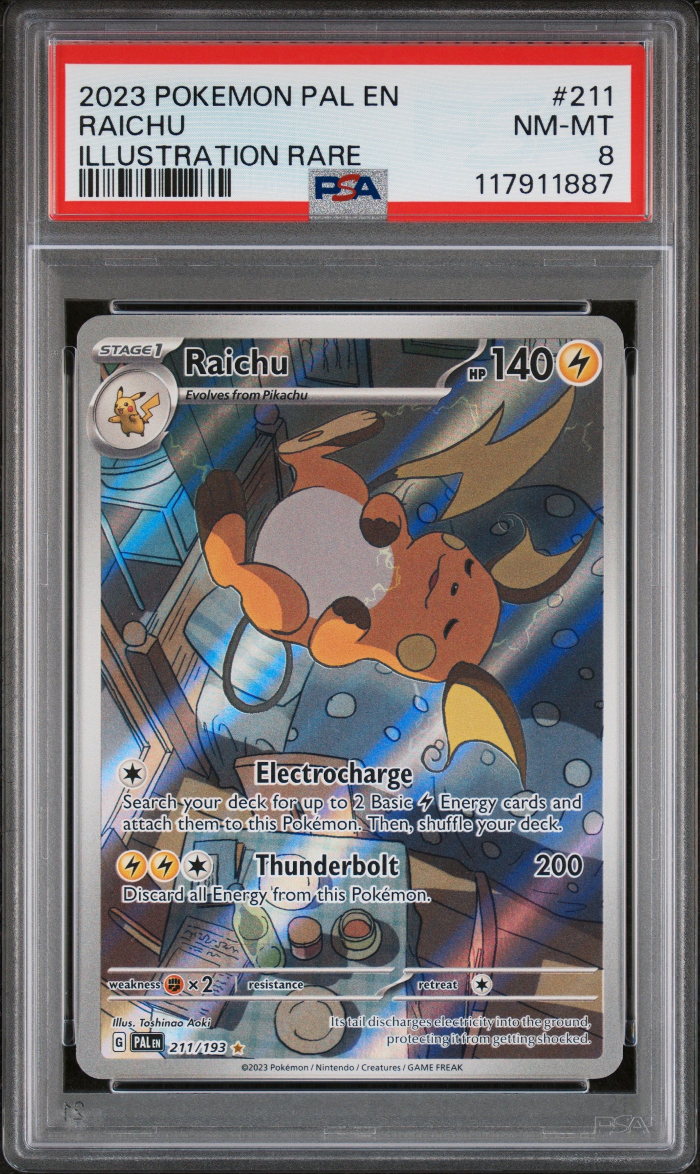 2023 POKEMON PAL EN-PALDEA EVOLVED 211 RAICHU ILLUSTRATION RARE