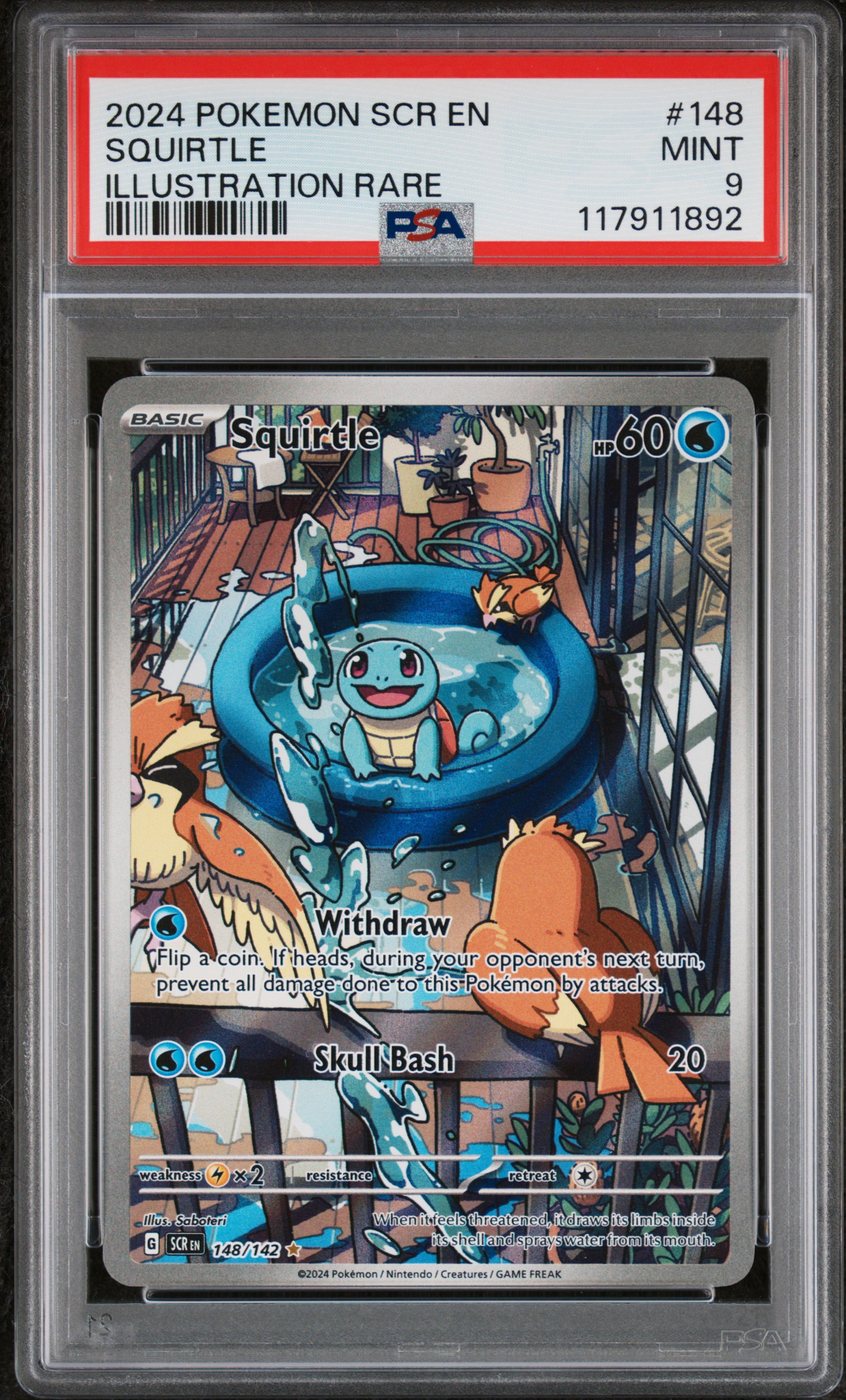 2024 POKEMON SCR EN-STELLAR CROWN 148 SQUIRTLE ILLUSTRATION RARE