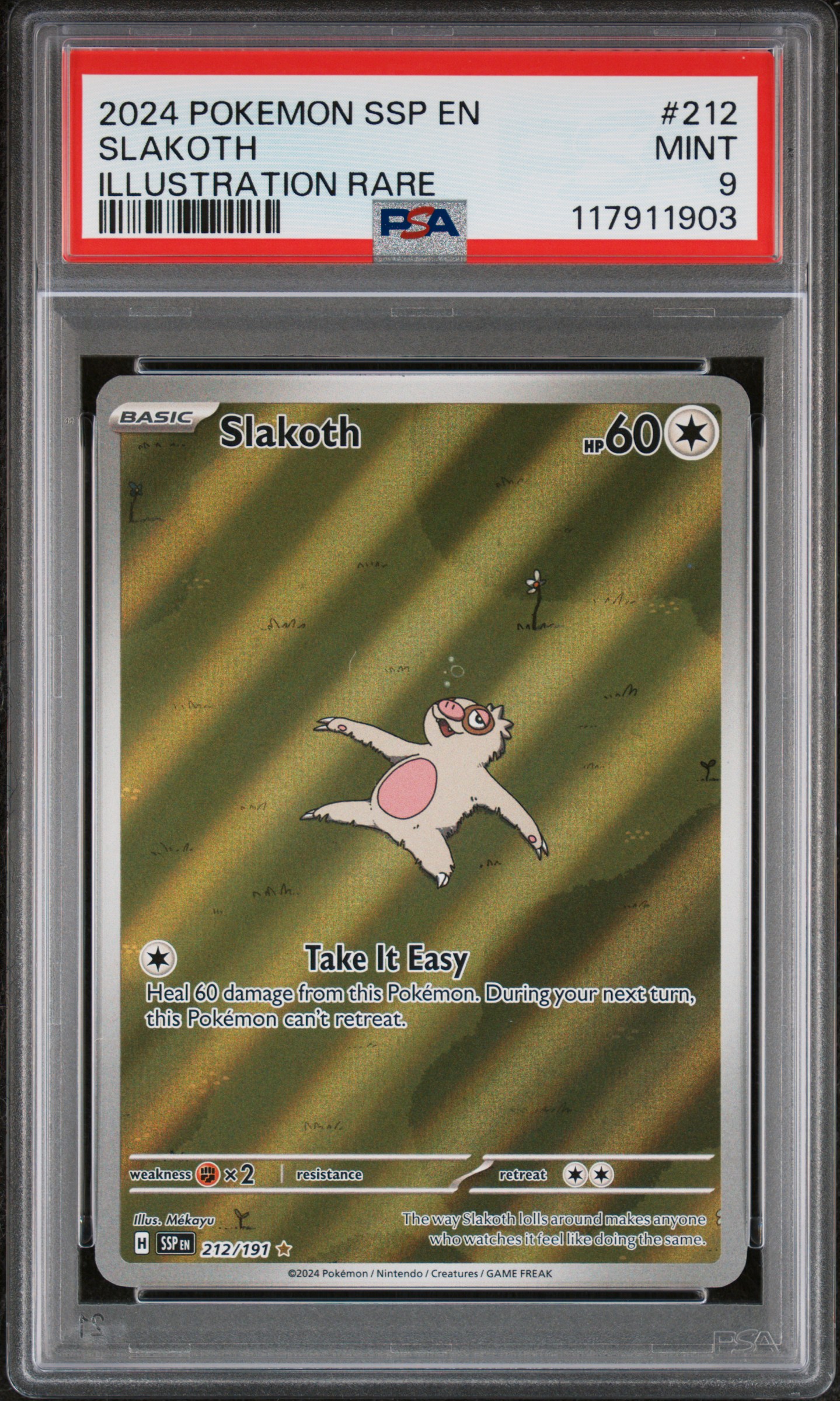 2024 POKEMON SSP EN-SURGING SPARKS 212 SLAKOTH ILLUSTRATION RARE