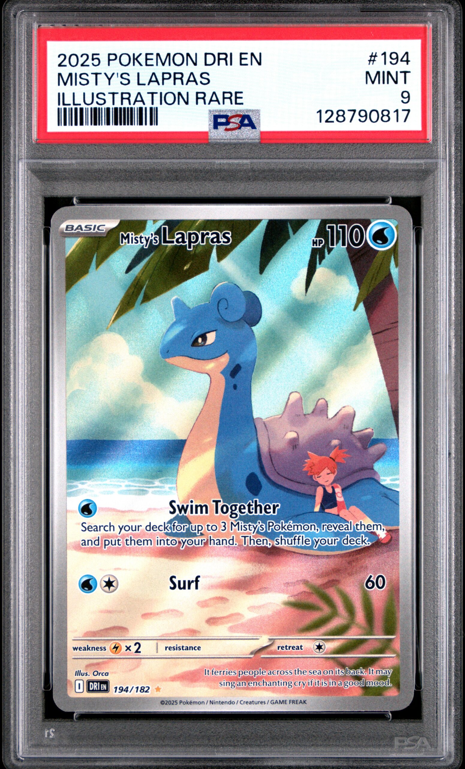 2025 POKEMON DRI EN-DESTINED RIVALS 194 MISTY'S LAPRAS ILLUSTRATION RARE