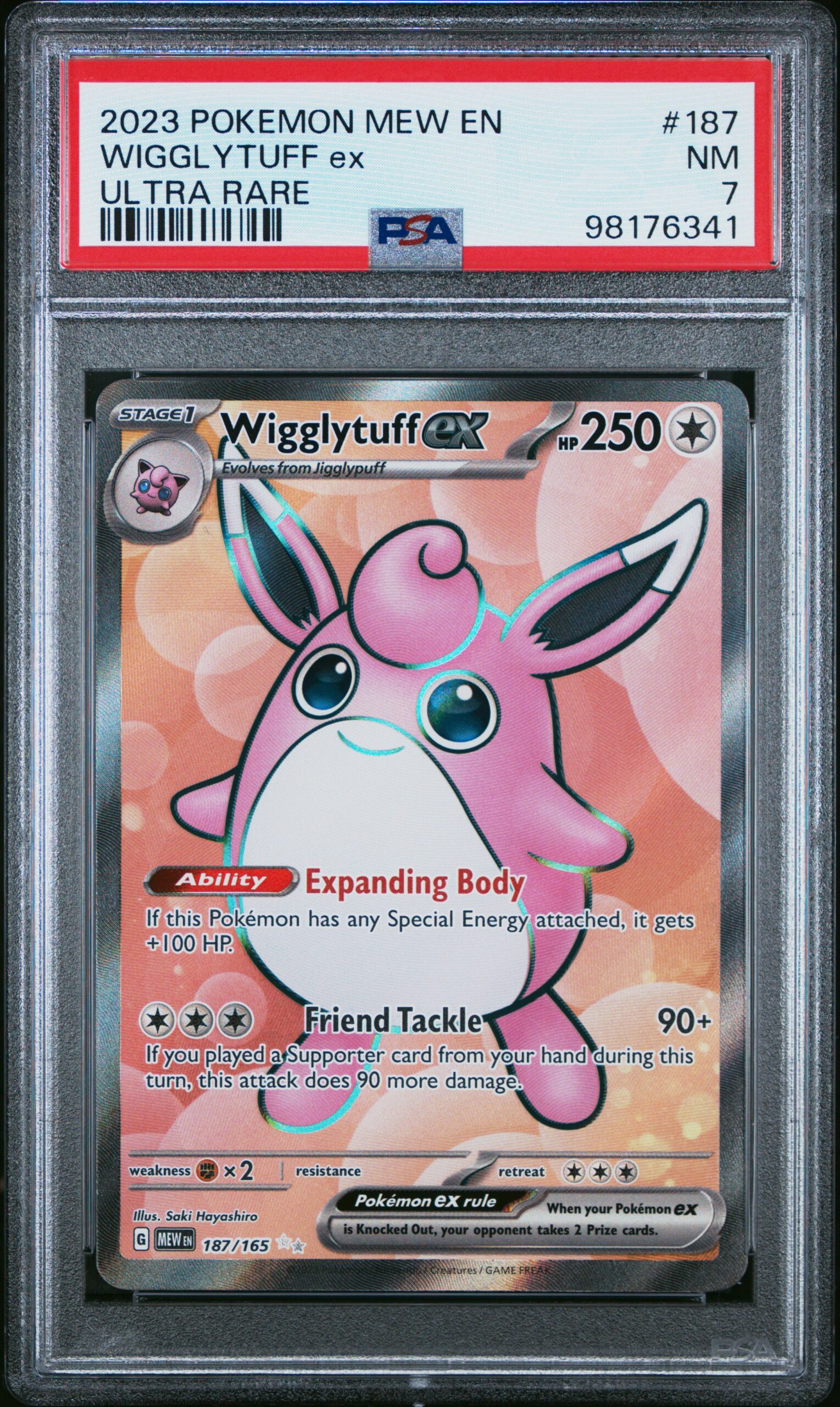 2023 POKEMON MEW EN-151 187 WIGGLYTUFF EX ULTRA RARE