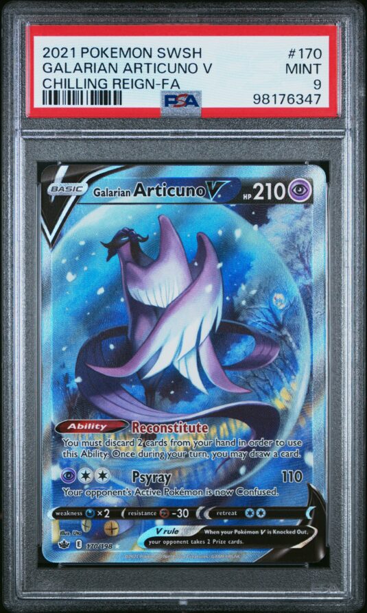 2021 POKEMON SWORD & SHIELD CHILLING REIGN 170 FULL ART/GALARIAN ARTICUNO V