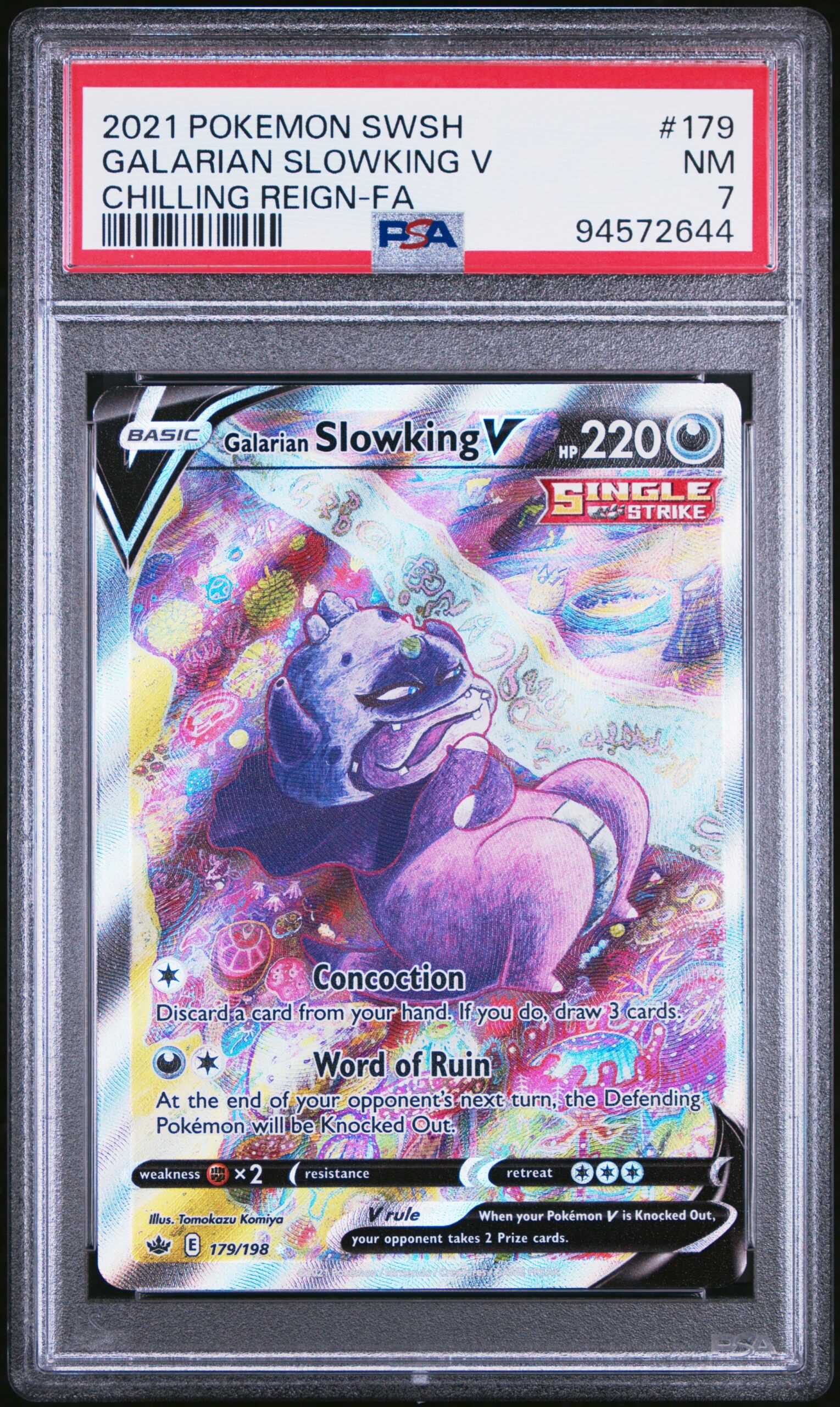 Uwu5vzy4mkosy4kulqutxa.jpg 2021 POKEMON SWORD & SHIELD CHILLING REIGN 179 FULL ART/GALARIAN SLOWKING V