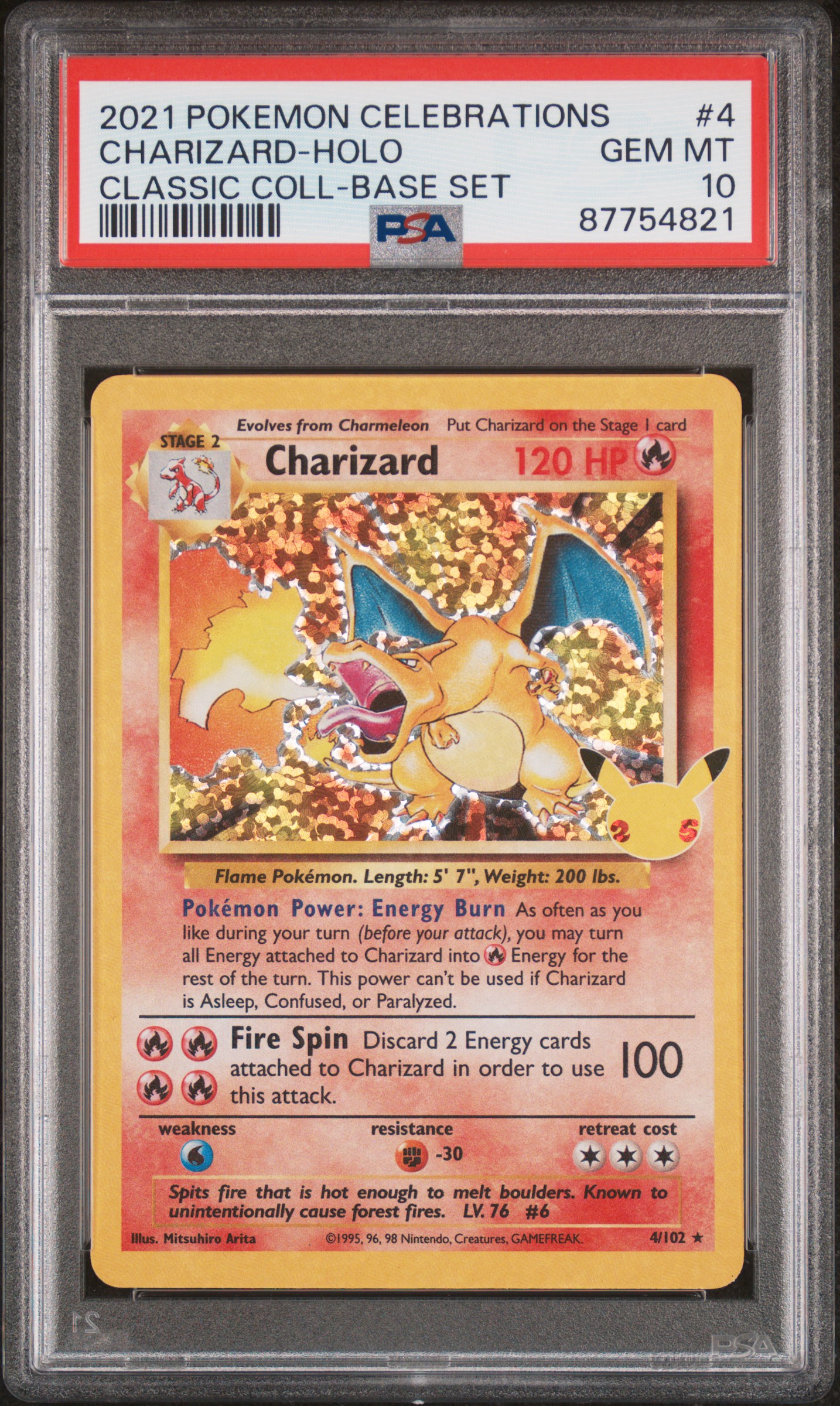 2021 POKEMON CELEBRATIONS CLASSIC COLLECTION 4 CHARIZARD-HOLO