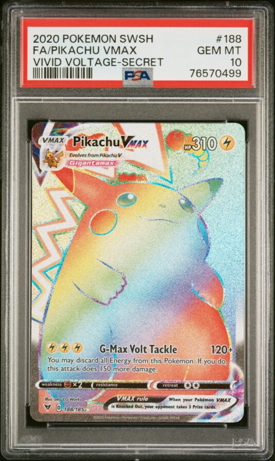 2020 POKEMON SWORD & SHIELD VIVID VOLTAGE 188 FULL ART/PIKACHU VMAX SECRET