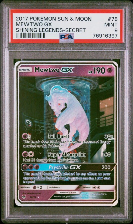 2017 POKEMON SUN & MOON SHINING LEGENDS 78 MEWTWO GX