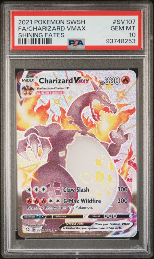 2021 POKEMON SWORD & SHIELD Shining Fates SV107 Full Art/Charizard VMAX