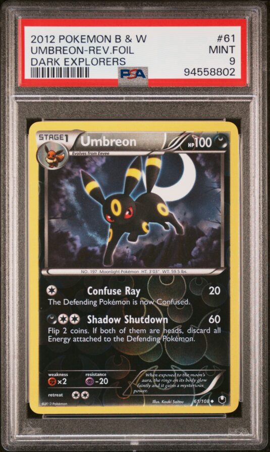 2012 POKEMON BLACK & WHITE DARK EXPLORERS 61 UMBREON-REV.FOIL