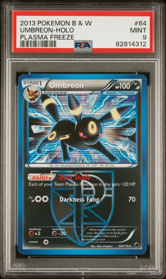 2013 POKEMON BLACK & WHITE PLASMA FREEZE 64 UMBREON-HOLO
