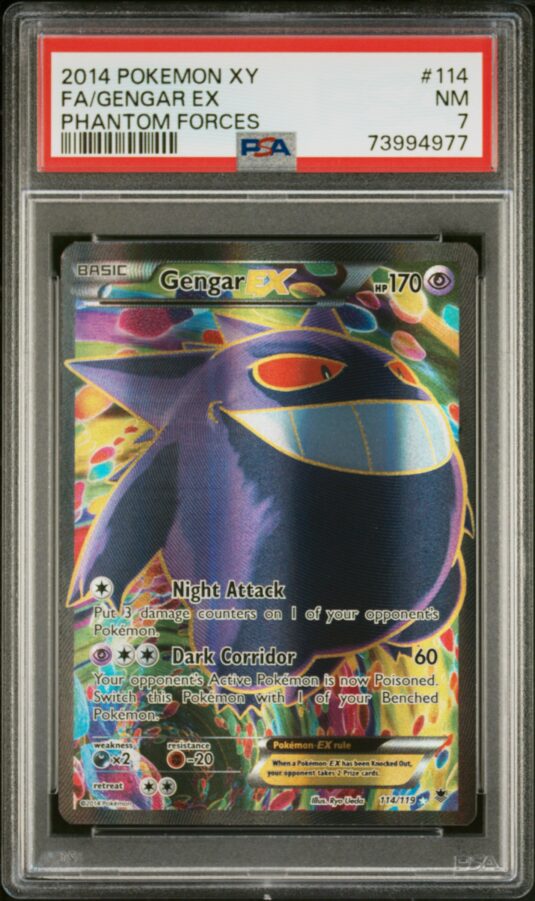 2014 POKEMON XY PHANTOM FORCES 114 FA/GENGAR EX