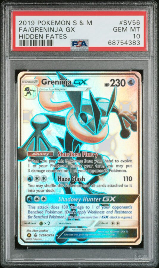 2019 POKEMON SUN & MOON HIDDEN FATES SV56 FA/GRENINJA GX