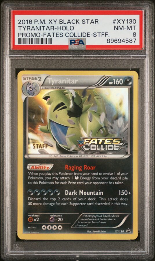 2016 POKEMON XY BLACK STAR PROMO XY130 TYRANITAR-HOLO