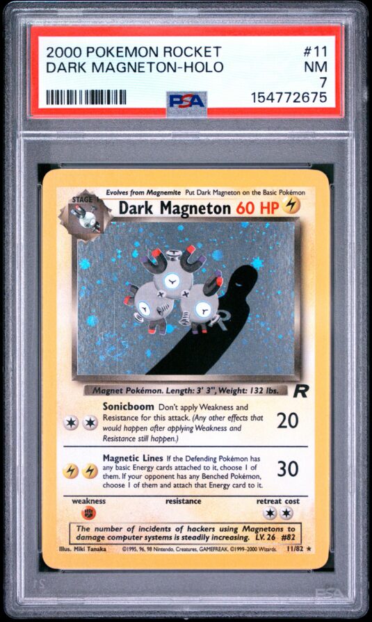 2000 Pokemon Rocket Tcg Cards #11 Dark Magneton Holo Psa Nm 7