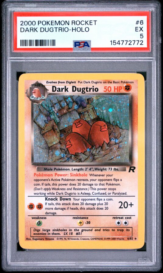 2000 Pokemon Rocket Tcg Cards #6 Dark Dugtrio Holo Psa Ex 5
