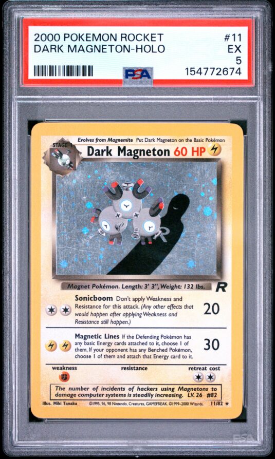 2000 Pokemon Rocket Tcg Cards #11 Dark Magneton Holo Psa Ex 5