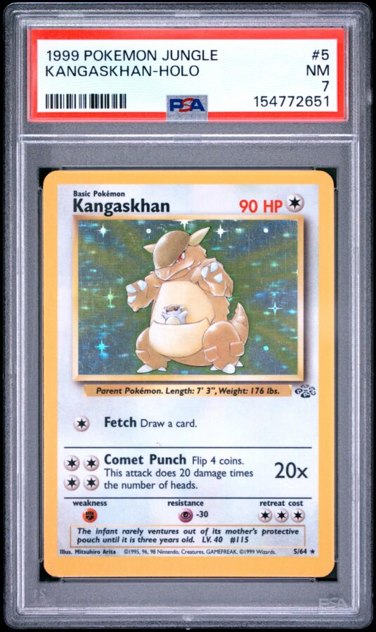 1999 Pokemon Jungle Tcg Cards #5 Kangaskhan Holo Psa Nm 7
