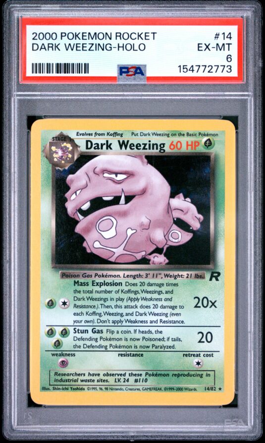 2000 Pokemon Rocket Tcg Cards #14 Dark Weezing Holo Psa Ex Mt 6