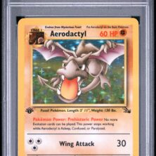 1999 Pokemon Fossil Tcg Cards #1 Aerodactyl Holo 1st Edition Psa Nm 7