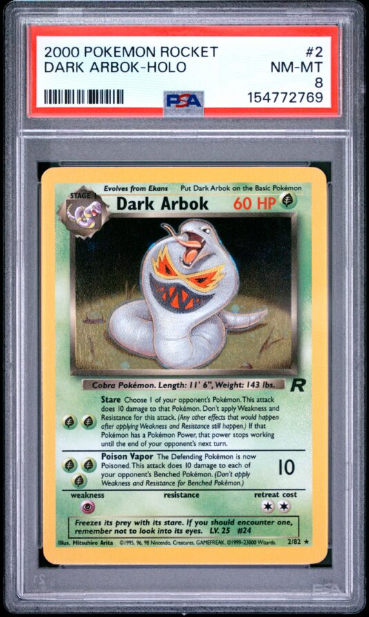 2000 Pokemon Rocket Tcg Cards #2 Dark Arbok Holo Psa Nm Mt 8