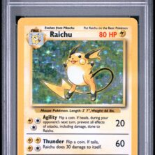 1999 Pokemon Game Tcg Cards #14 Raichu Holo Psa Ex Mt 6