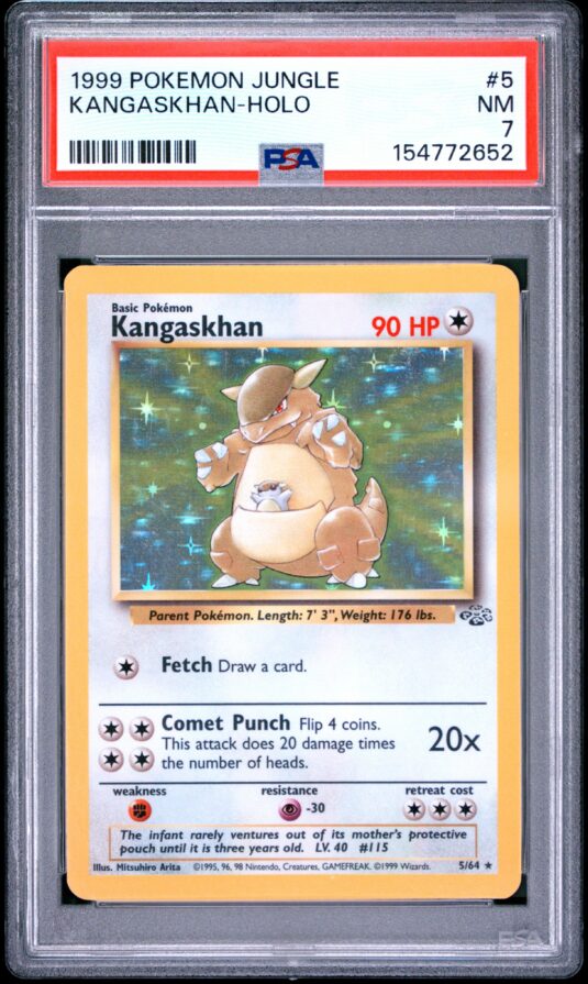 1999 Pokemon Jungle Tcg Cards #5 Kangaskhan Holo Psa Nm 7