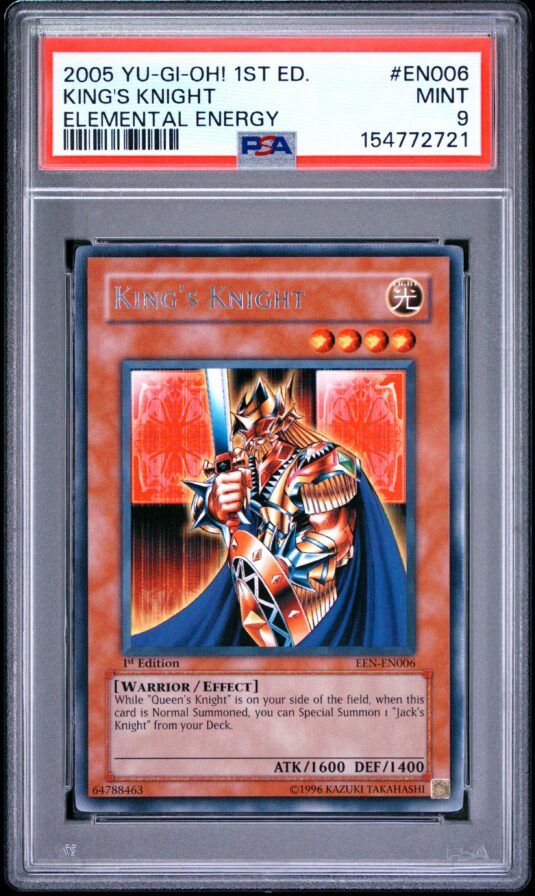 2005 Yu Gi Oh! Elemental Energy 1st Edition Tcg Cards #en006 King’s Knight Elemental Energy Psa Mint 9