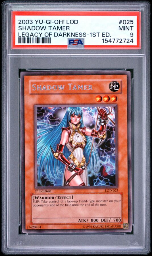 2003 Yu Gi Oh! Lod Legacy Of Darkness Tcg Cards #025 Shadow Tamer Legacy Of Darkness 1st Ed. Psa Mint 9