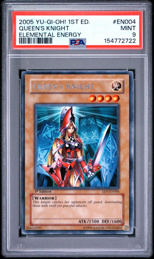2005 Yu Gi Oh! Elemental Energy 1st Edition Tcg Cards #en004 Queen’s Knight Elemental Energy Psa Mint 9