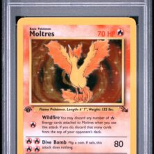 1999 Pokemon Fossil Tcg Cards #12 Moltres Holo 1st Edition Psa Nm 7