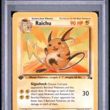1999 Pokemon Fossil Tcg Cards #29 Raichu 1st Edition Psa Nm 7