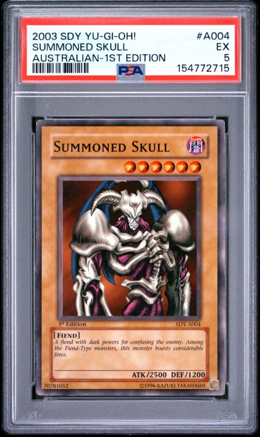 2003 Yu Gi Oh! Starter Deck: Yugi Tcg Cards #a004 Summoned Skull Australian 1st Edition Psa Ex 5