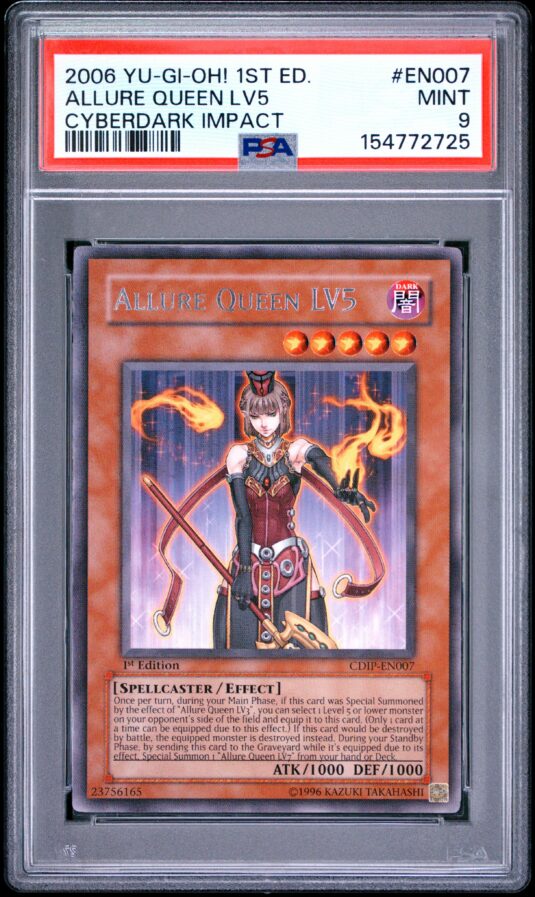 2006 Yu Gi Oh! Cdip Cyberdark Impact Tcg Cards #en007 Allure Queen Lv5 Cyberdark Impact Psa Mint 9