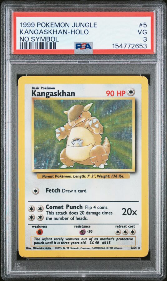 1999 Pokemon Jungle Tcg Cards #5 Kangaskhan Holo No Symbol Psa Vg 3