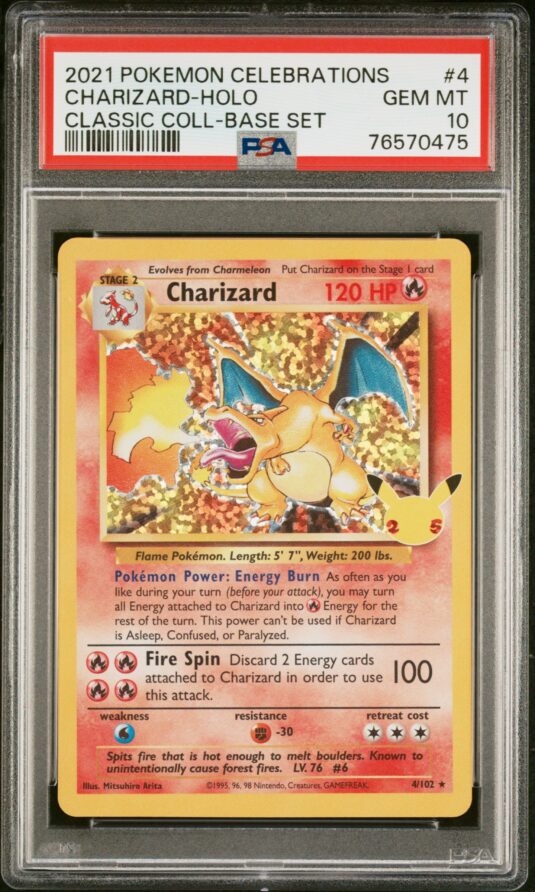 2021 POKEMON CELEBRATIONS CLASSIC COLLECTION 4 CHARIZARD-HOLO