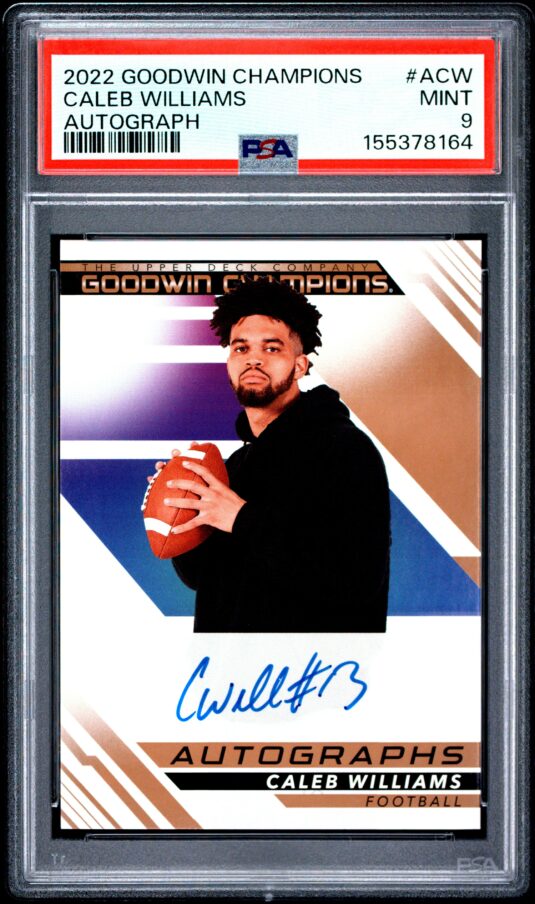 2022 Upper Deck Goodwin Champions Autographs Multi Sport Cards #acw Caleb Williams Psa Mint 9