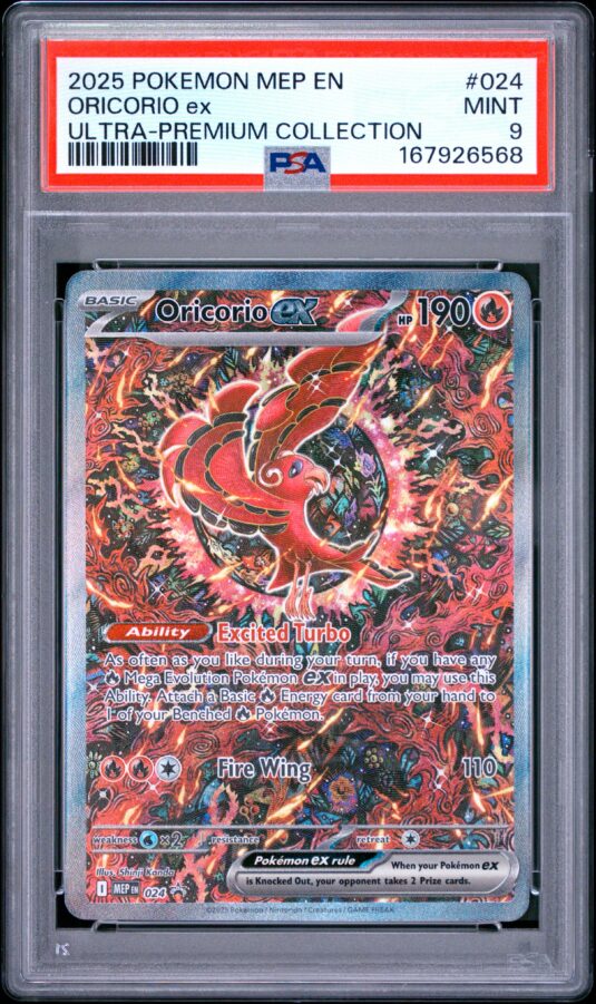 2025 Pokemon Mep En Me Black Star Promo Tcg Cards #024 Oricorio Ex Ultra Premium Collection Psa Mint 9