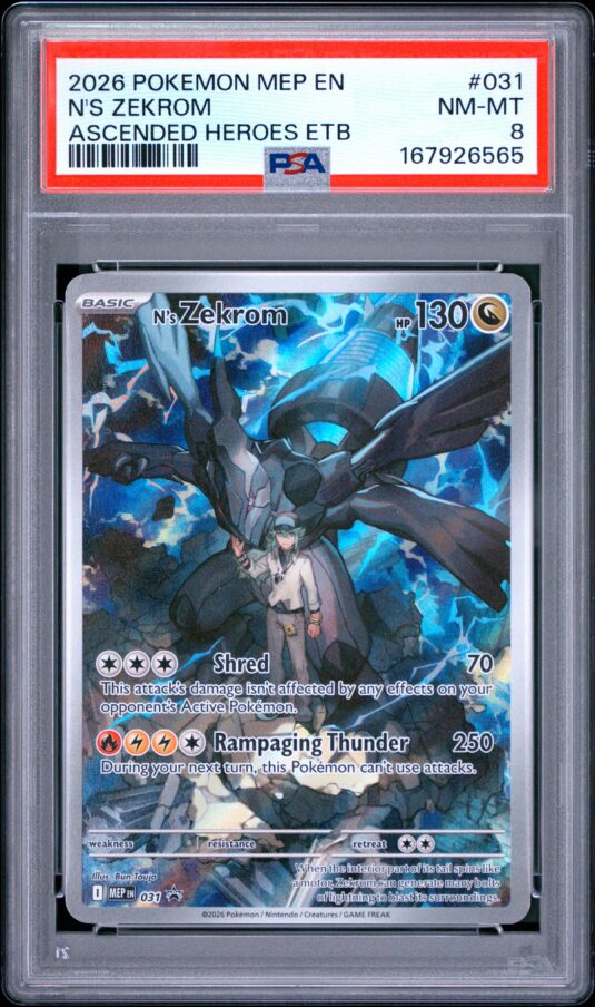 2026 Pokemon Mep En Me Black Star Promo Tcg Cards #031 N’s Zekrom Ascended Heroes Etb Psa Nm Mt 8