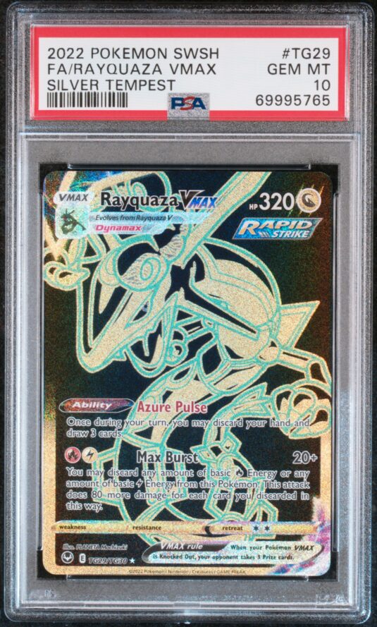 2022 POKEMON SWORD & SHIELD SILVER TEMPEST TG29 FA/RAYQUAZA VMAX