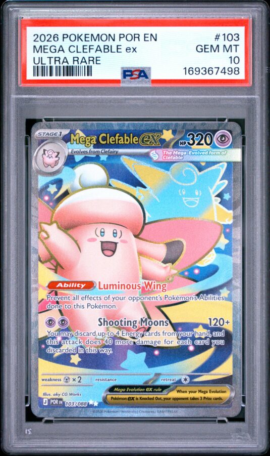2026 Pokemon Por En Perfect Order Tcg Cards #103 Mega Clefable Ex Ultra Rare Psa Gem Mt 10