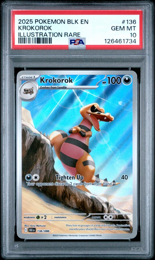 2025 POKEMON BLK EN-BLACK BOLT 136 KROKOROK ILLUSTRATION RARE
